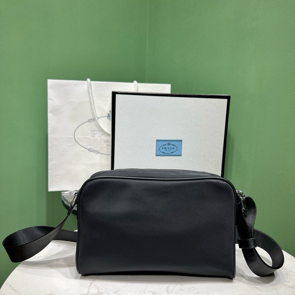 Wallets? Pd Small Re-nylon Shoulder Bag Premium Leather Designer Wallet