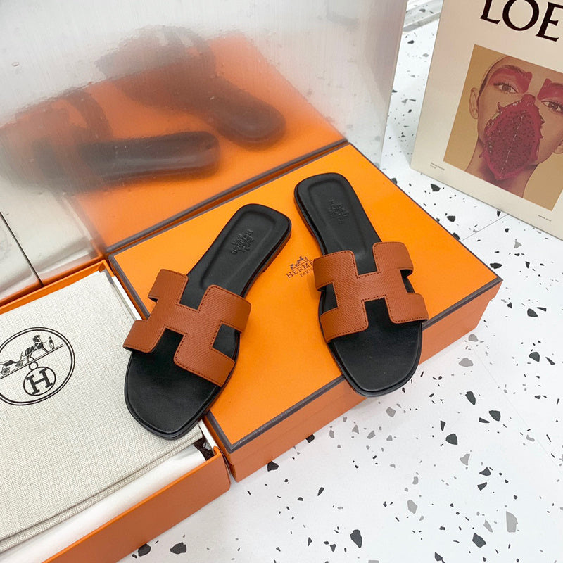 Hermès Tan Crisscross Strap Sandals - Lifestyle Styling Shot