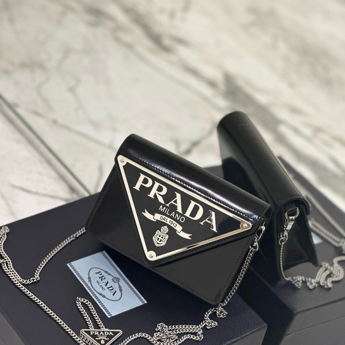 Bags- Pd Triangle Logo Buffed Shoulder Bag Luxury Designer Leather Handbag
