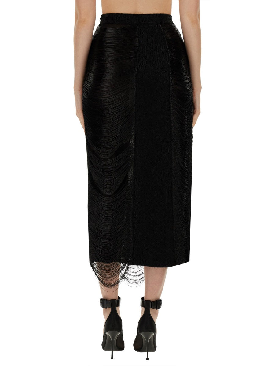 Alexander McQueen skirts side profile designer luxury fashion