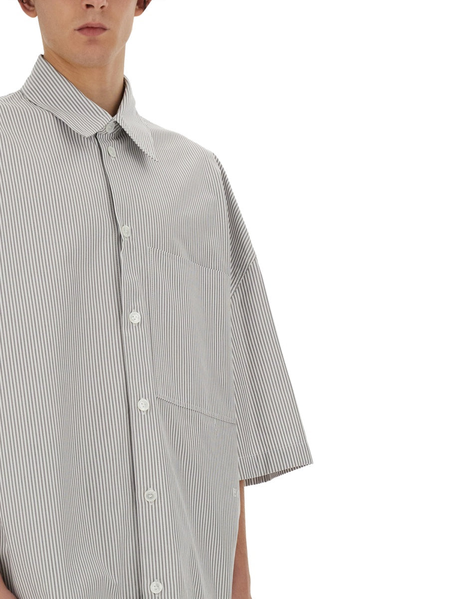 Bottega Veneta Tops? Bottega Veneta Men Striped Overshirt With "" Embroidery Premium Designer Casual Top