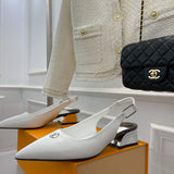 Louis Vuitton Black Block Heel Pumps - Full Silhouette View