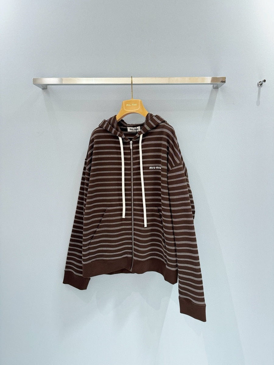 Hoodies? Miu M Zip Hoodie Comfortable Luxury Streetwear Hoodie