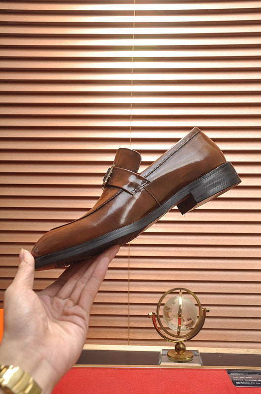 Hermès Grey Classic Ballet Flats - Angled View