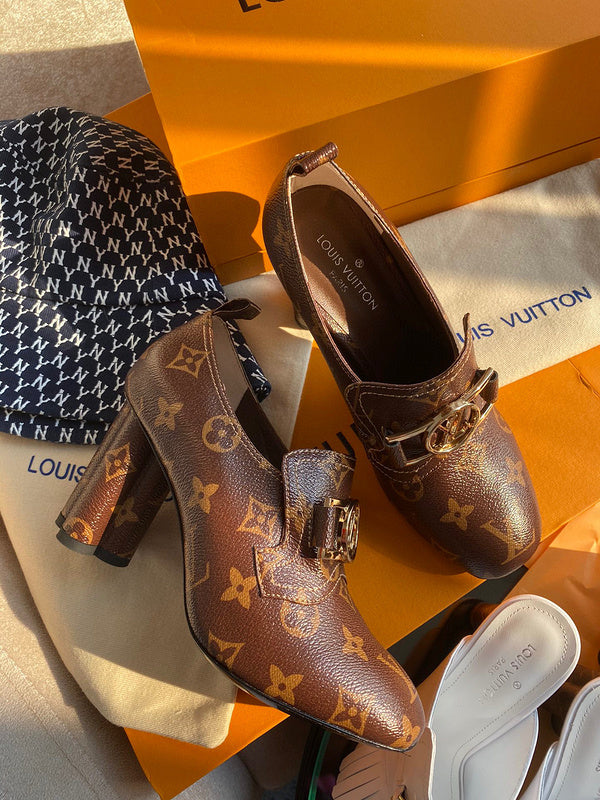 Close-up of Louis Vuitton shoes craftsmanship