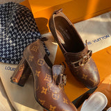 Close-up of Louis Vuitton shoes craftsmanship