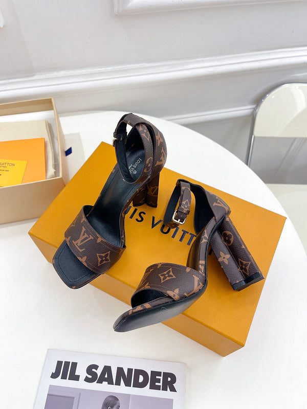 Louis Vuitton Tan High-Top Sneakers - Front View