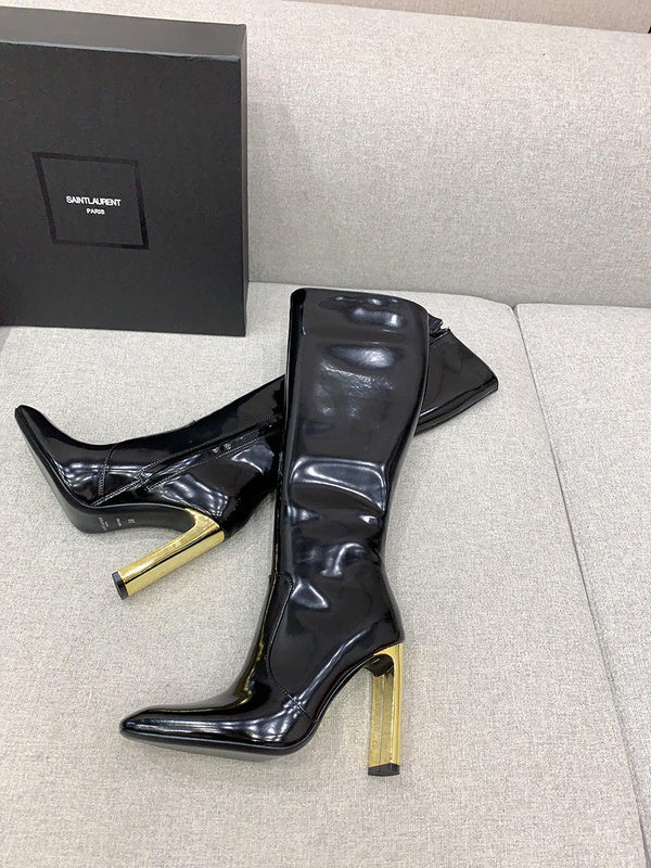 Close-up of Saint Laurent shoes craftsmanship