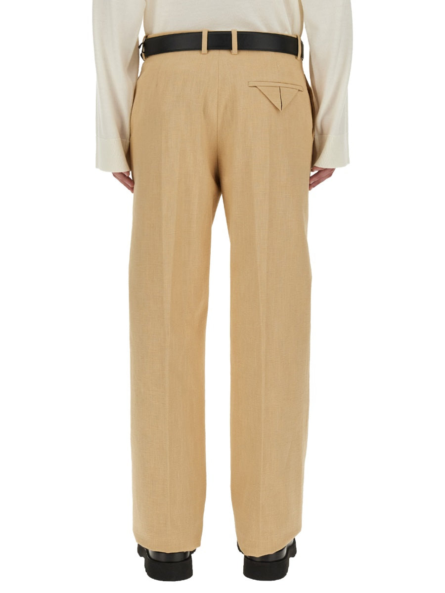 Bottega Veneta premium pants detail and craftsmanship close-up