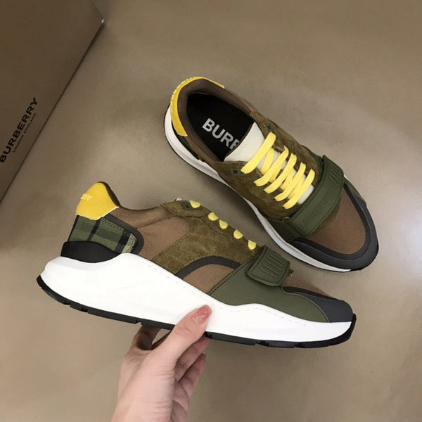 Burberry Camel Combat Boots - Front View