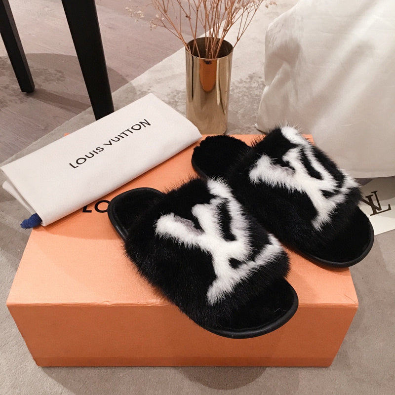 Close-up of Louis Vuitton shoes craftsmanship