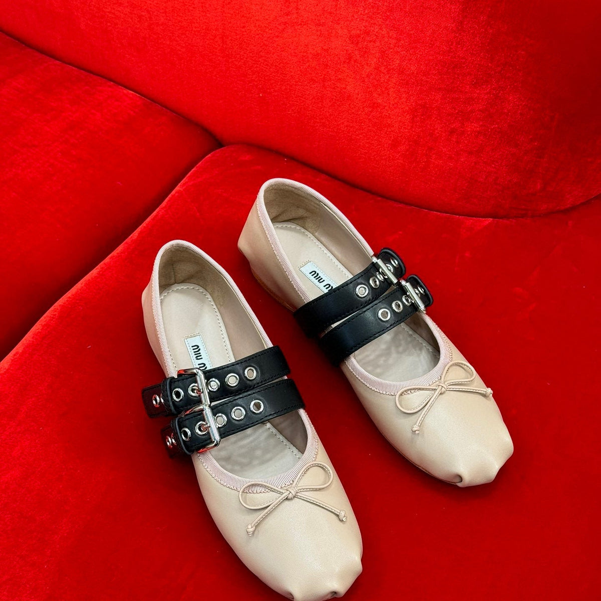 Shoes- Miu M Ballerina Flats Premium Designer Casual Shoes
