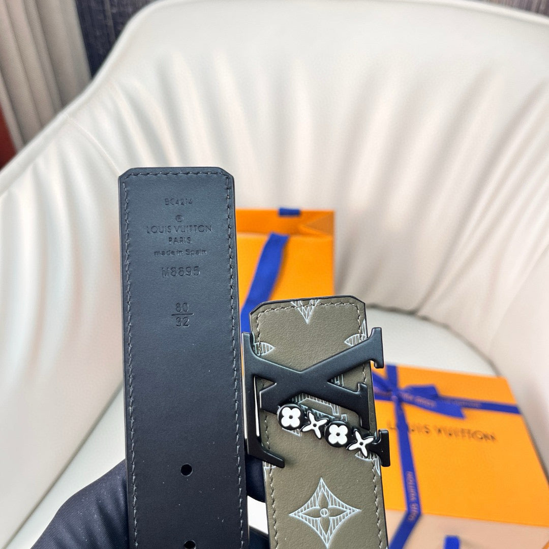 Louis Vuitton Belts- Louis Vuitton Lou Belt 4.0 Cm Premium Leather Designer Belt