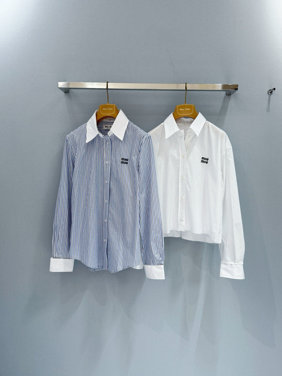 Tops- Miu M Shirt Elegant Everyday Designer Top