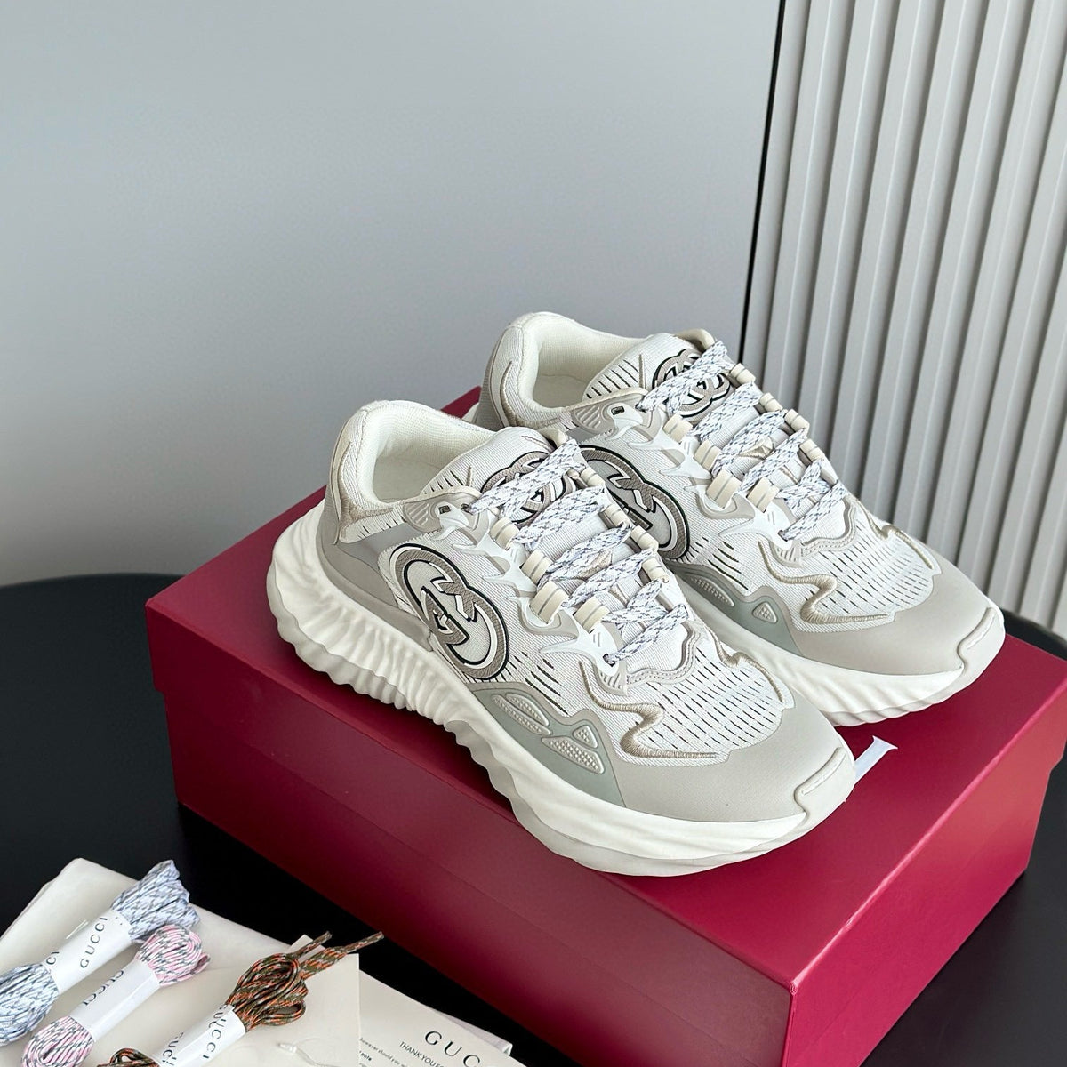 Gucci Shoes- Gucci Ripple Trainers Premium Designer Casual Shoes
