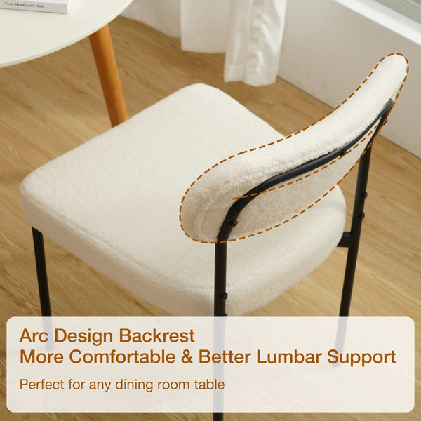 Boucle Dining Chairs Set of 4 Modern Upholstered Kitchen Dining Room Chairs