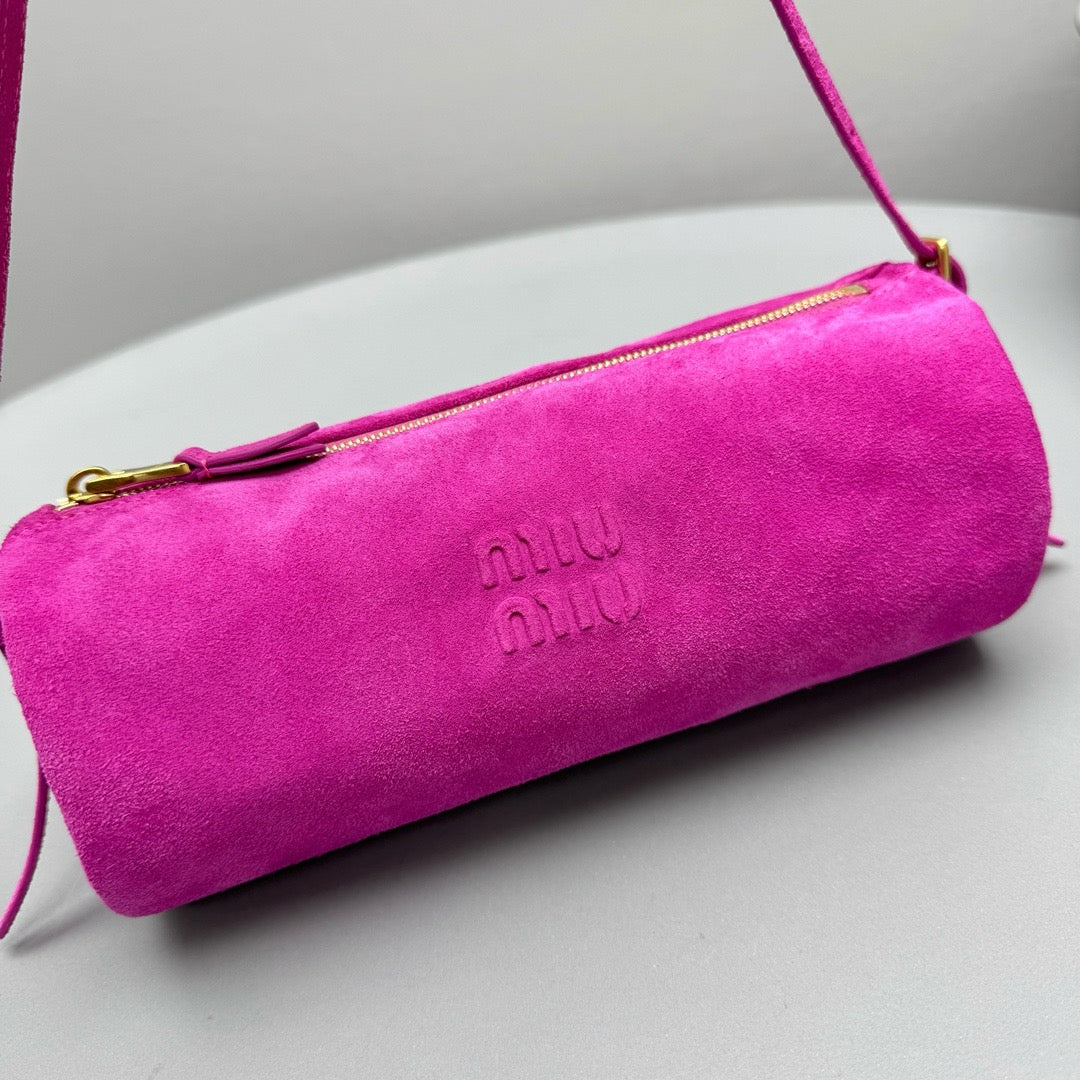 Bags- Miu M Suede Pouch Elegant Everyday Designer Handbag