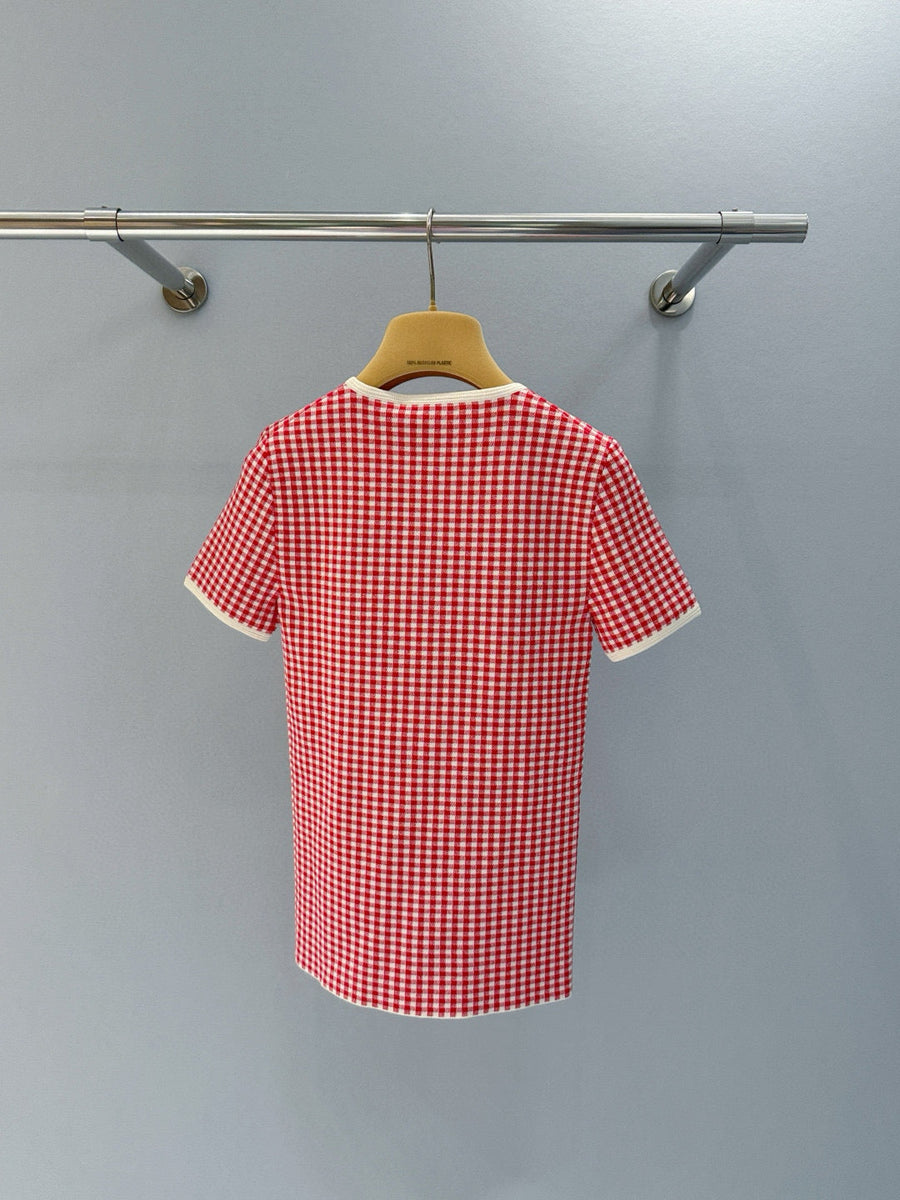 T-Shirts- Miu M T-shirt Casual Everyday Designer Tee