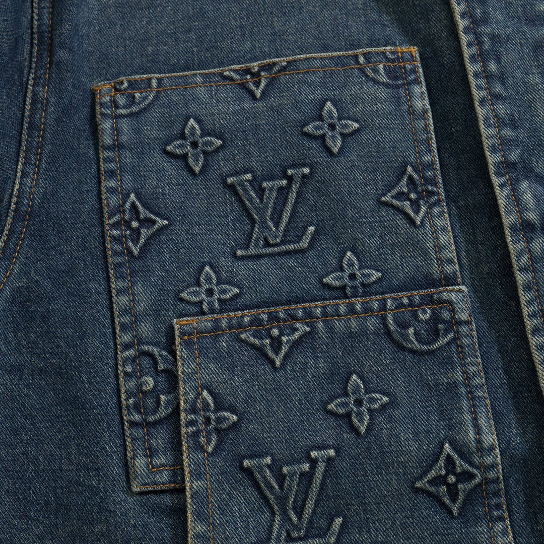 Louis Vuitton Jackets- Louis Vuitton Lou Denim Jacket Premium Casual Designer Jacket