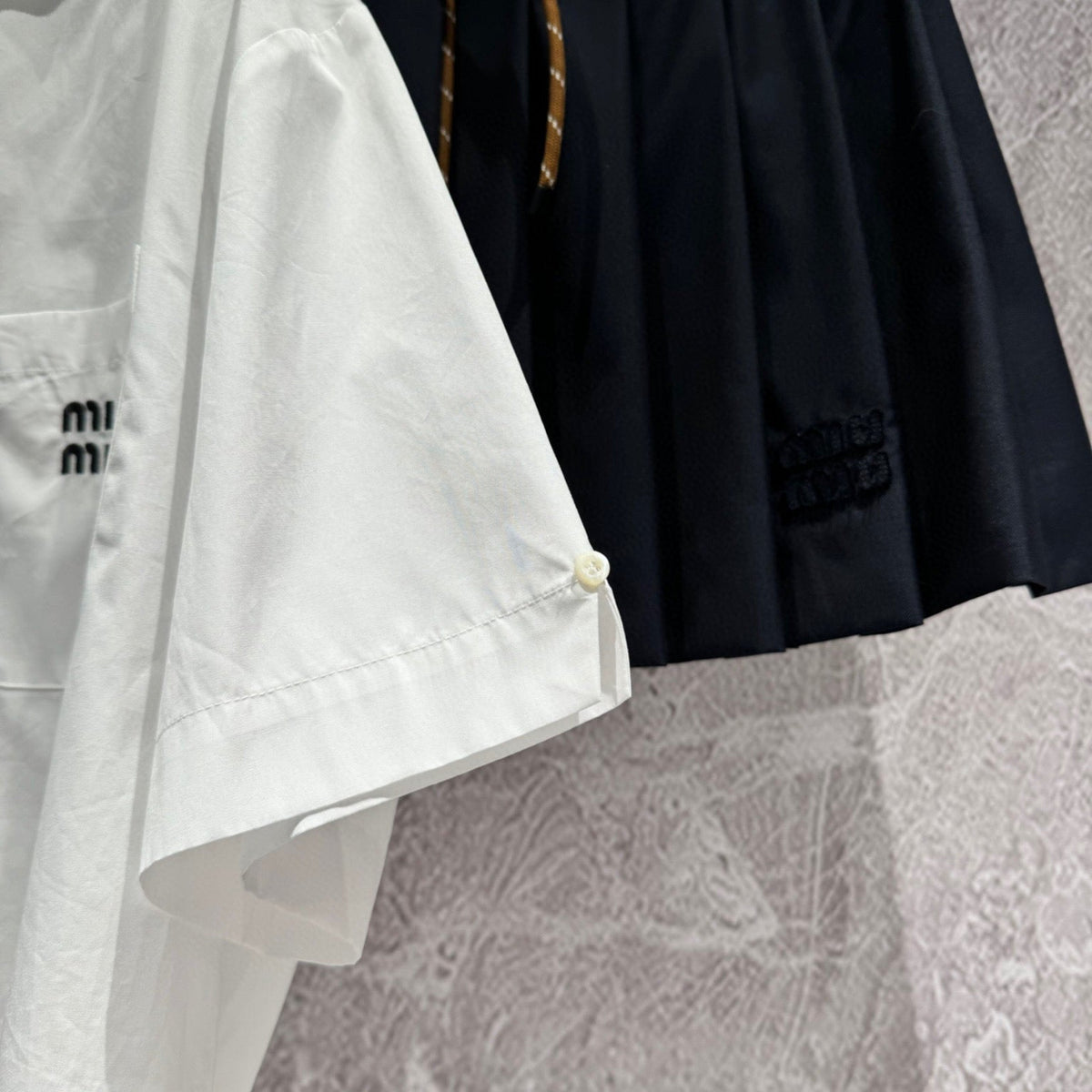Tops- Miu M Cropped Shirt Elegant Everyday Designer Top