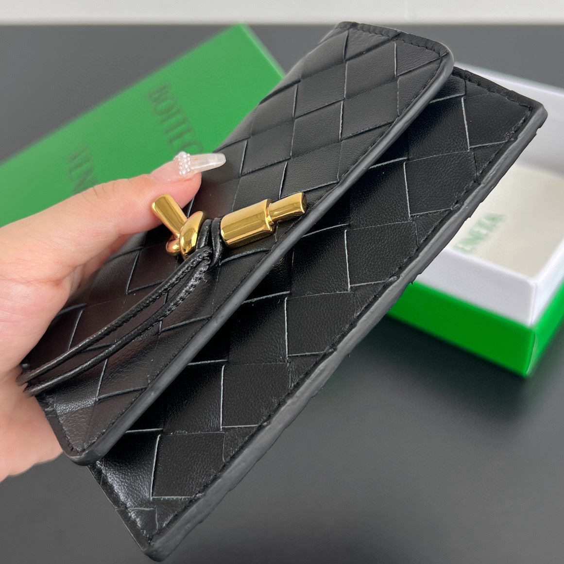 Bottega Veneta Wallets- Bottega Veneta Andiamo Zippered Card Case Compact Luxury Card Wallet
