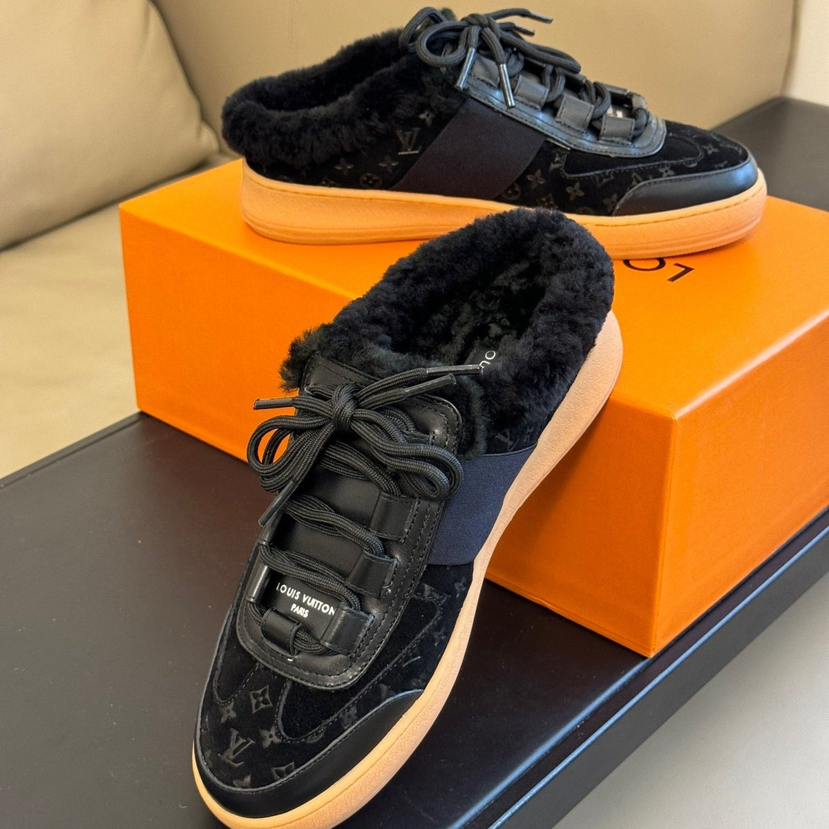 Louis Vuitton Shoes- Louis Vuitton Lou Open Back Sneakers Luxury Lifestyle Designer Footwear