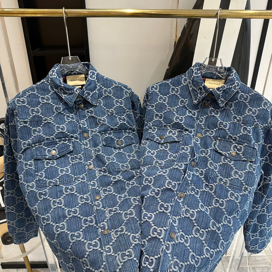 Front view of Gucci Denim Overshirt premium shirt