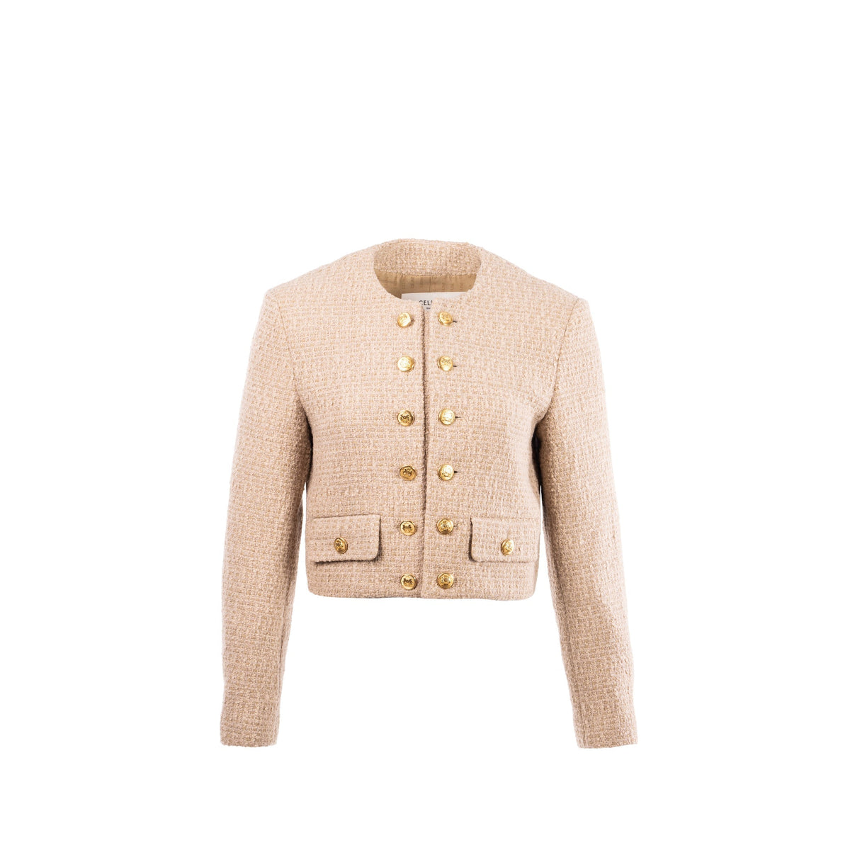 Celine Jackets? Celine size 34 Chasseur Jacket in Braided Boucle Tweed Corde beige Luxury Designer Outerwear Jacket