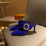 Louis Vuitton Black Block Heel Pumps - Angled View