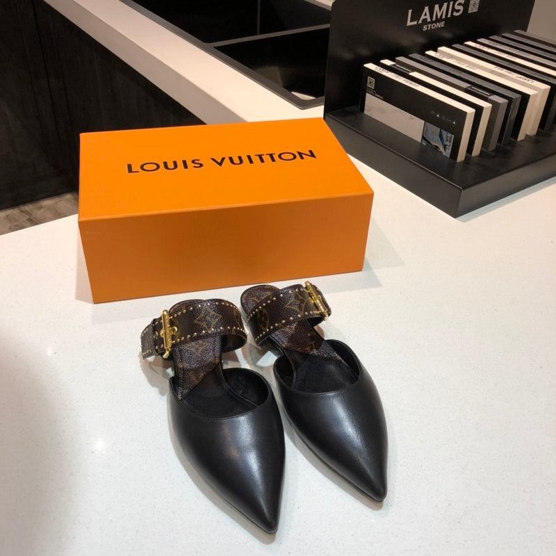 Louis Vuitton Black Low-Top Sneakers - Angled View