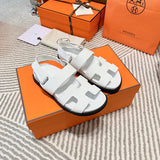 Hermès Black Crisscross Strap Sandals - Detail Shot of Craftsmanship