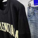 Close-up of Balenciaga designer clothing craftsmanship