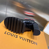 Louis Vuitton Red Chunky Platform Sneakers - Toe Detail View