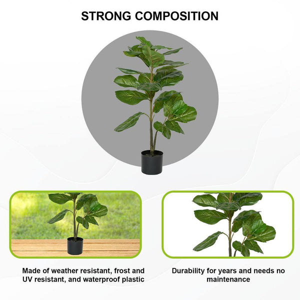 39.37 In. Green Ficus Lyrata Indoor Outdoor Plastic Artificial Plant