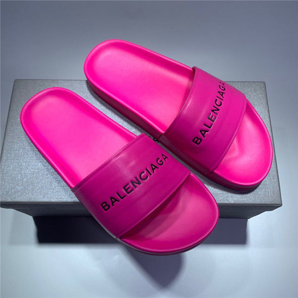 Balenciaga Nude Flat Thong Sandals - Angled View