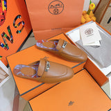 Hermès Grey Low-Top Sneakers - Close-Up Texture View