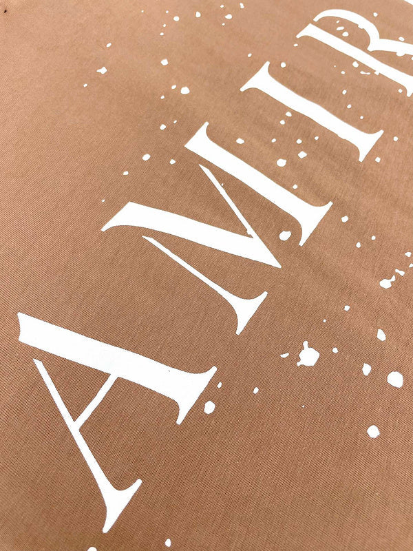 Close-up of Amiri t-shirt craftsmanship