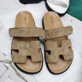 Hermès Chocolate Brown Block Heel Sandals - Back View