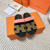 Hermès White Block Heel Sandals - Side Profile View