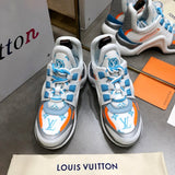 Louis Vuitton Grey Slip-On Sneakers - Close-Up Texture View