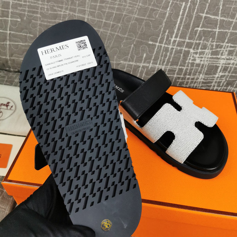 Hermès Red Crisscross Strap Sandals - Back View