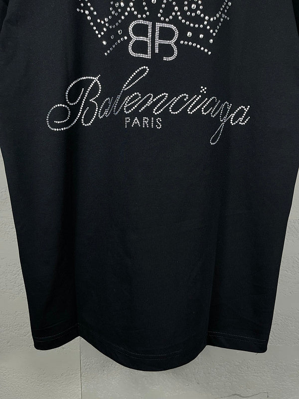 Close-up of Balenciaga t-shirt craftsmanship