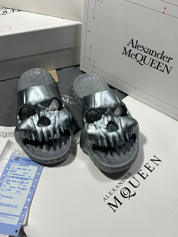 Alexander McQueen Chocolate Brown Bow-Detail Flats - Toe Detail View
