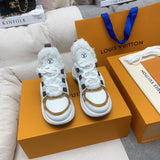 Louis Vuitton shoes Style 322 - front view, statement logo accent