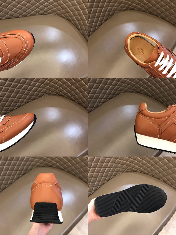 Hermès White High-Top Sneakers - Side Profile View