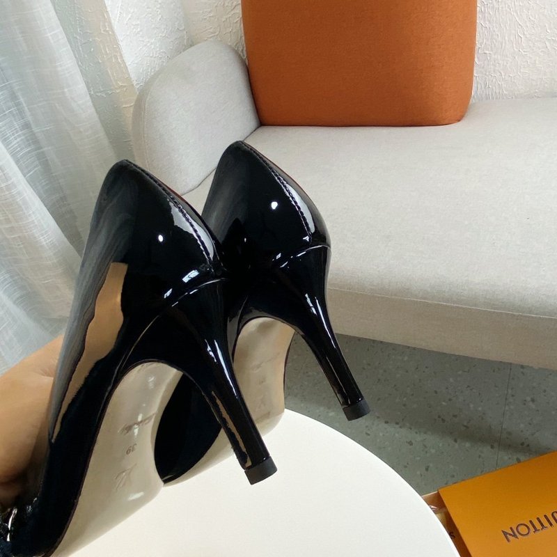 Close-up of Louis Vuitton shoes craftsmanship