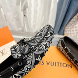 Louis Vuitton Black Classic Ballet Flats - Detail Shot of Craftsmanship