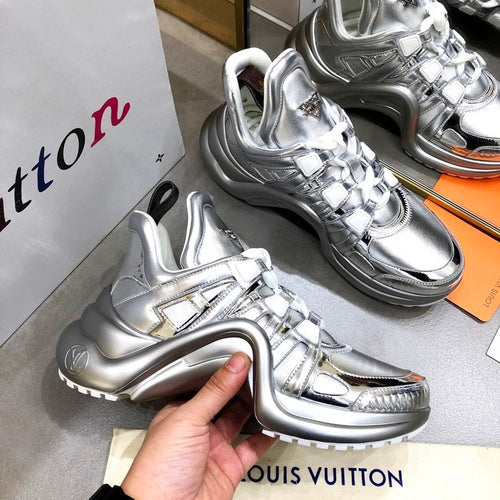 Louis Vuitton White Combat Boots - Full Silhouette View