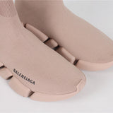 Balenciaga Red Knee-High Boots - Close-Up Texture View