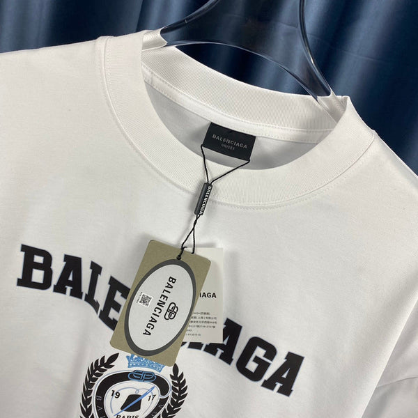 Close-up of Balenciaga t-shirt craftsmanship